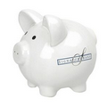 Small White Ceramic Piggy Bank